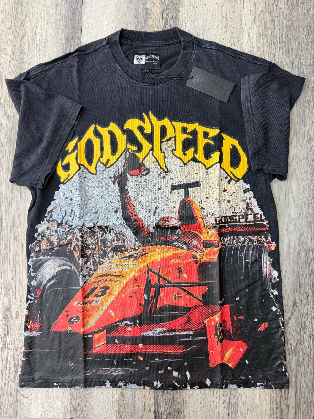 Godspeed "F1" Mens Graphic Black T-Shirt Size Large